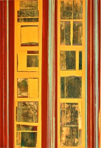 Projections No.5 2014 36 x 24" Acrylics and metal leaf on panel