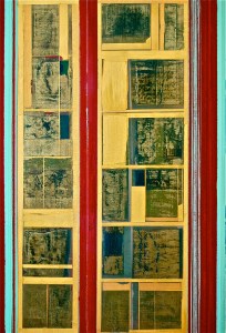 Projections No.3 2014 36 x 24" Acrylics and metal leaf on panel