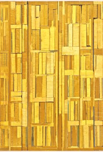 Projections No.4 2014 36 x 24" Acrylics and metal leaf on panel