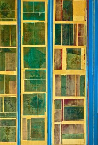 Projections No.8 2014 36 x 24" Acrylics and metal leaf on panel