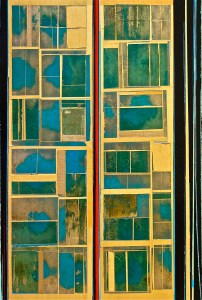 Projections No.9 2014 36 x 24" Acrylics and metal leaf on panel